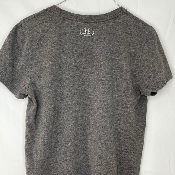 Under Armour Women Gray Heather Classic Tee Athletic Logo Shirt S P CH - Picture 2 of 5